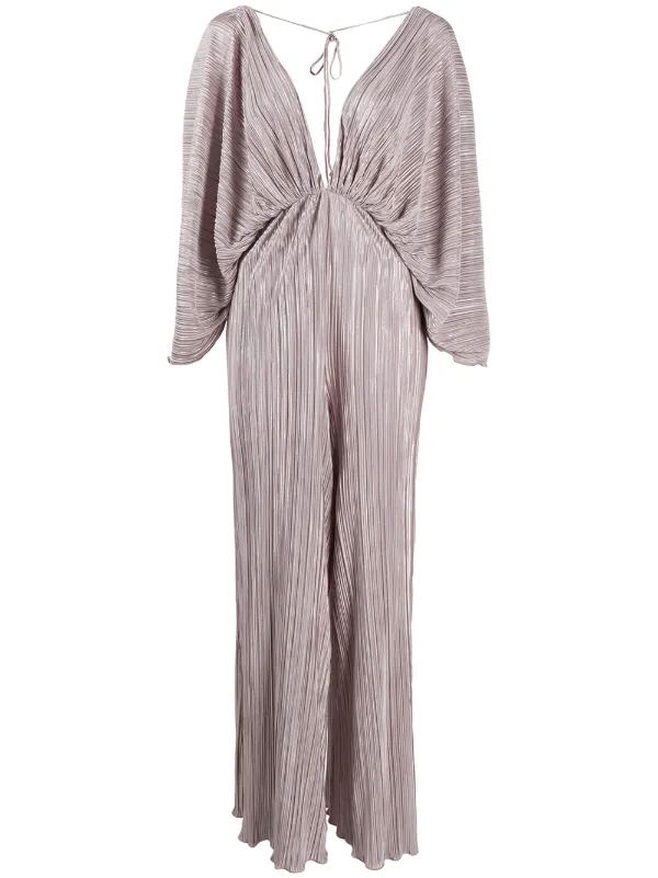 long sleeve pleated jumpsuit