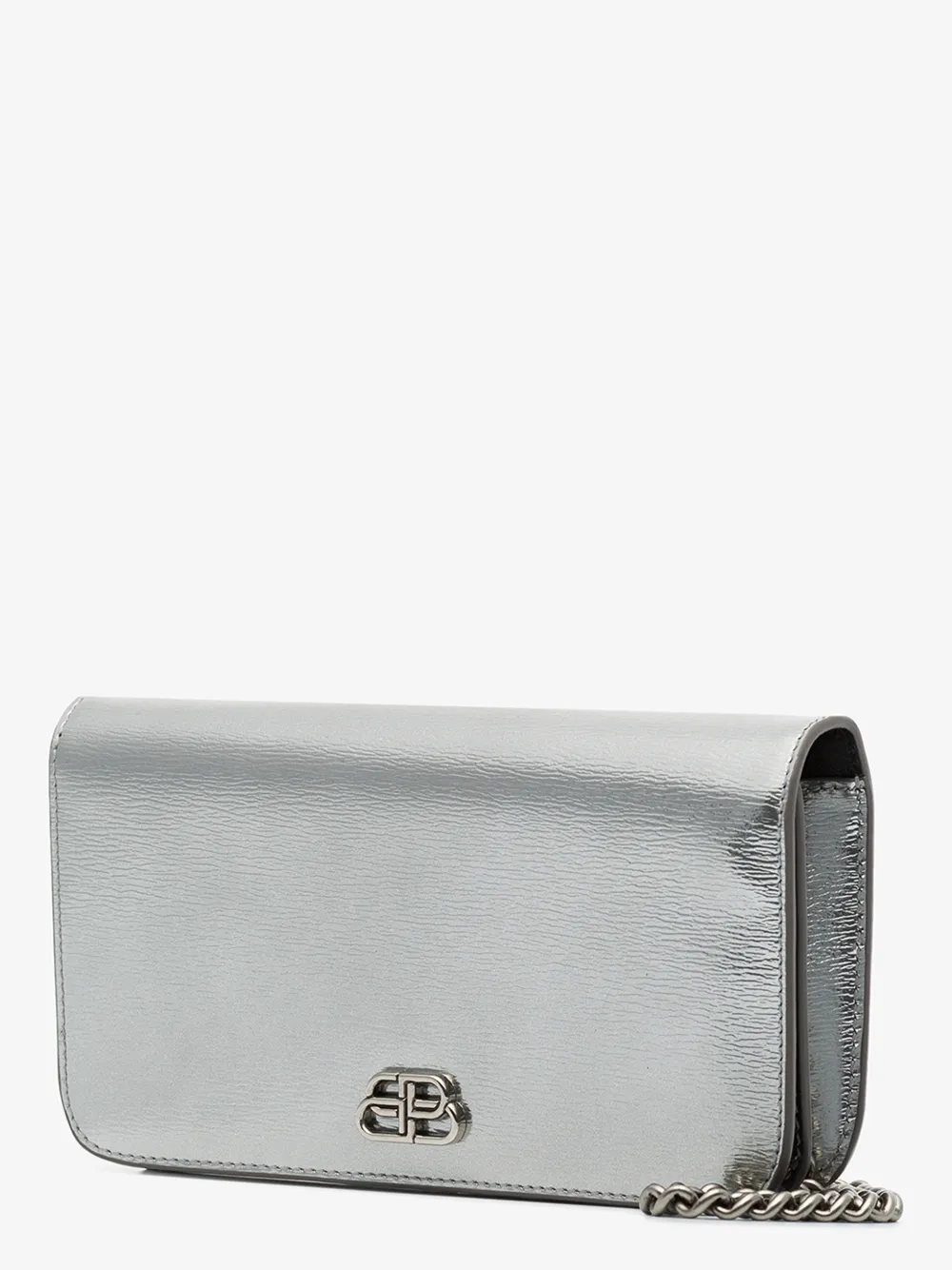 BALENCIAGA SILVER BB LOGO LEATHER MINI BAG,6013921JR0Y14574469