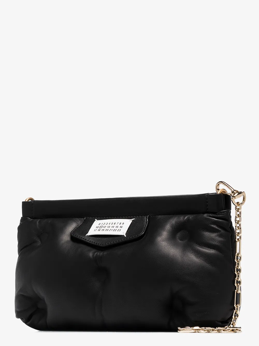 MAISON MARGIELA BLACK GLAM SLAM PADDED LEATHER SHOULDER BAG,S56WF0097PR81814574533