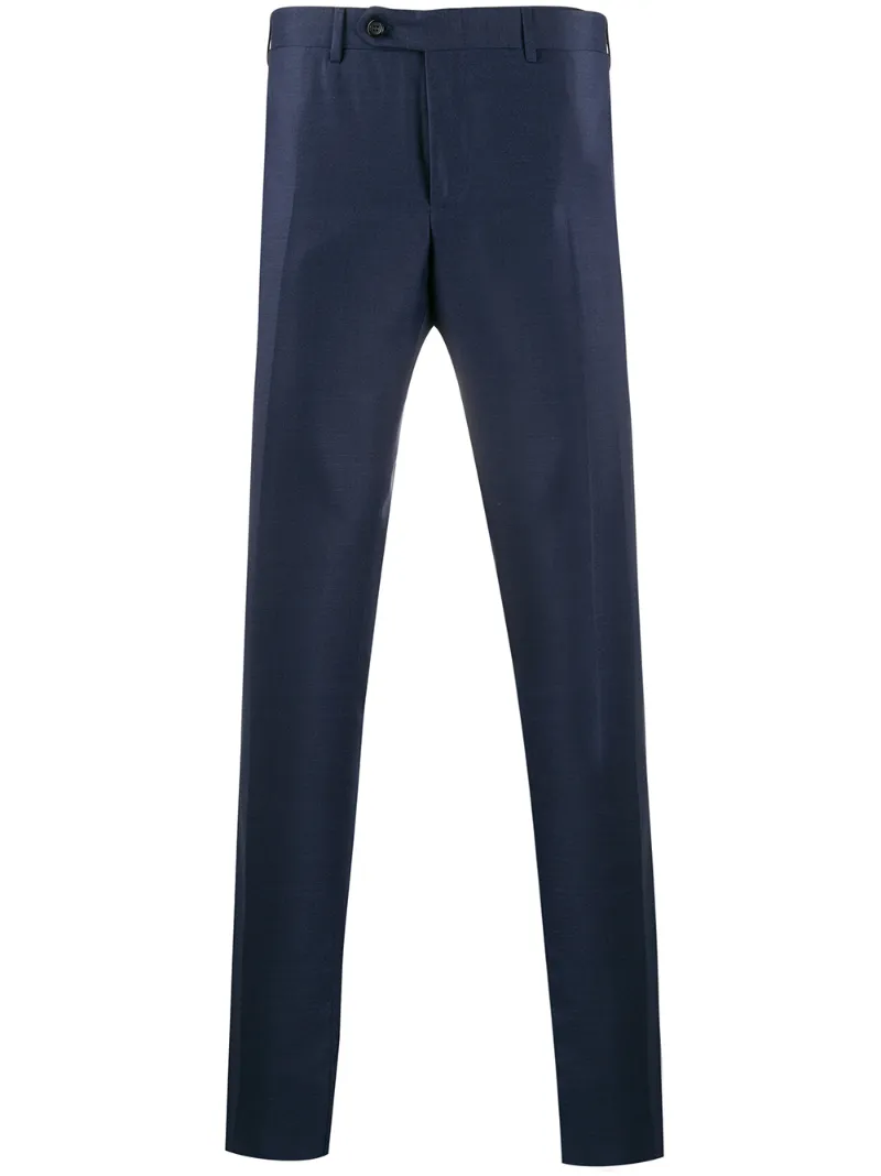 Canali Straight-leg Tailored Trousers In Blue