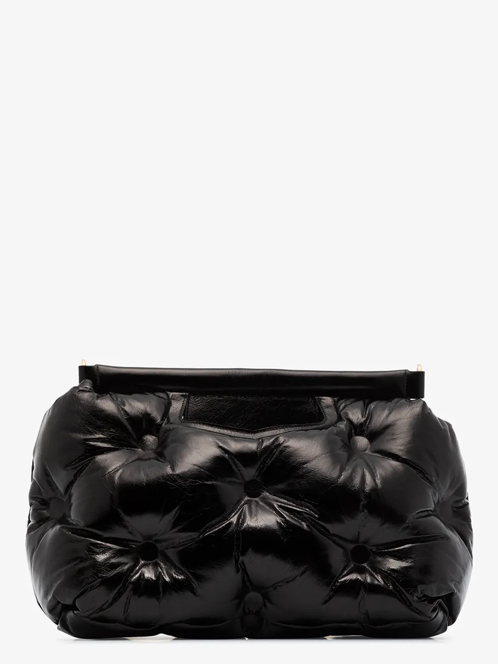 MAISON MARGIELA BLACK GLAM SLAM PADDED LEATHER SHOULDER BAG,S61WG0034PS29814574604