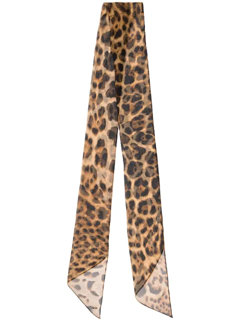 Saint Laurent Seidenschal mit Leoparden-Print