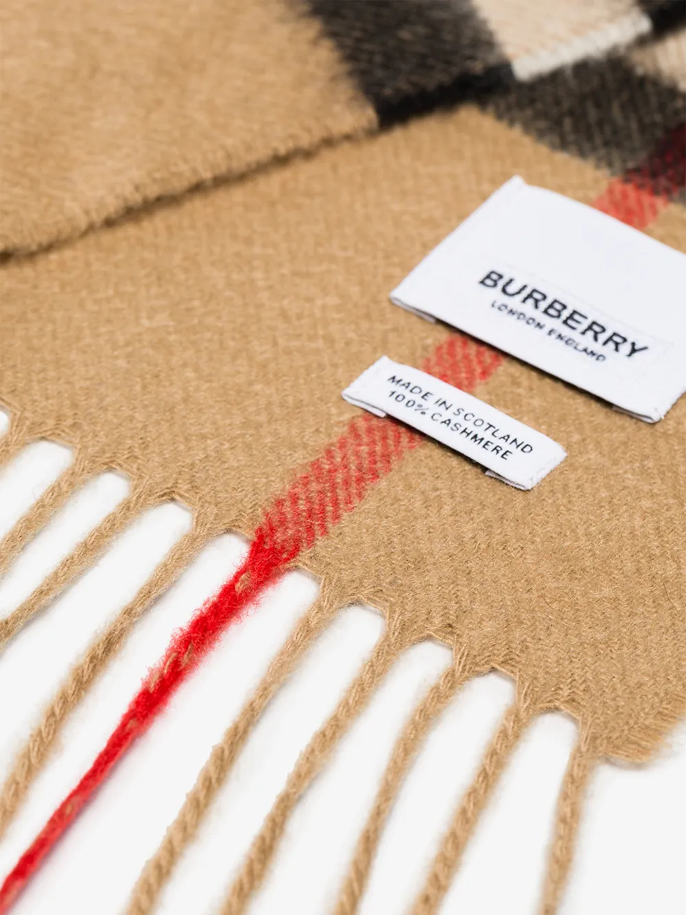 BURBERRY BURBERRY BROWN VINTAGE CHECK CASHMERE SCARF,801817314574794