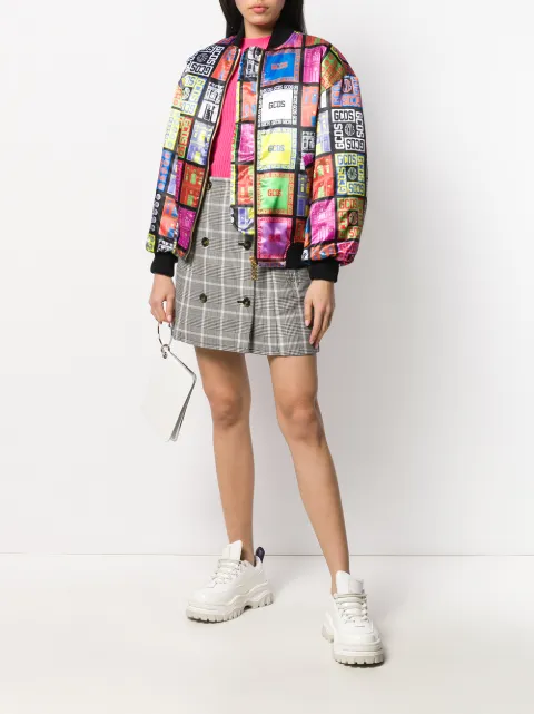 GCDS LOGO PRINT BOMBER JACKET