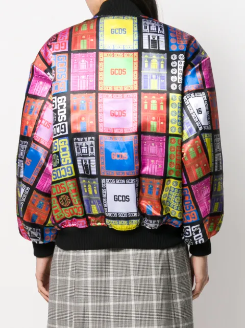 GCDS LOGO PRINT BOMBER JACKET