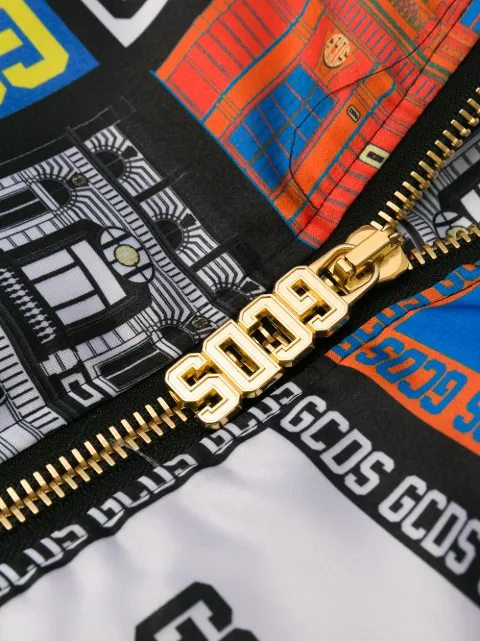 GCDS LOGO PRINT BOMBER JACKET