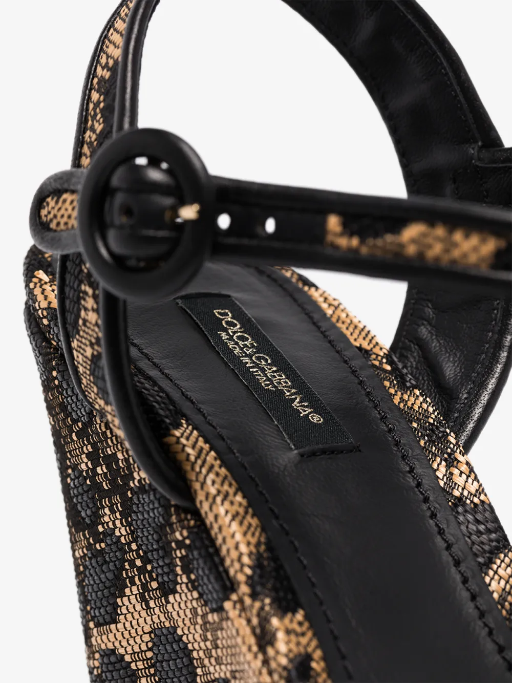 DOLCE & GABBANA DOLCE & GABBANA WOMENS NEUTRALS GOLD 90 LEOPARD PRINT WEDGES,CZ0227AX37614575029