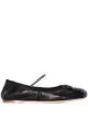 Image 1 of Miu Miu crystal-embellished leather ballerina shoes