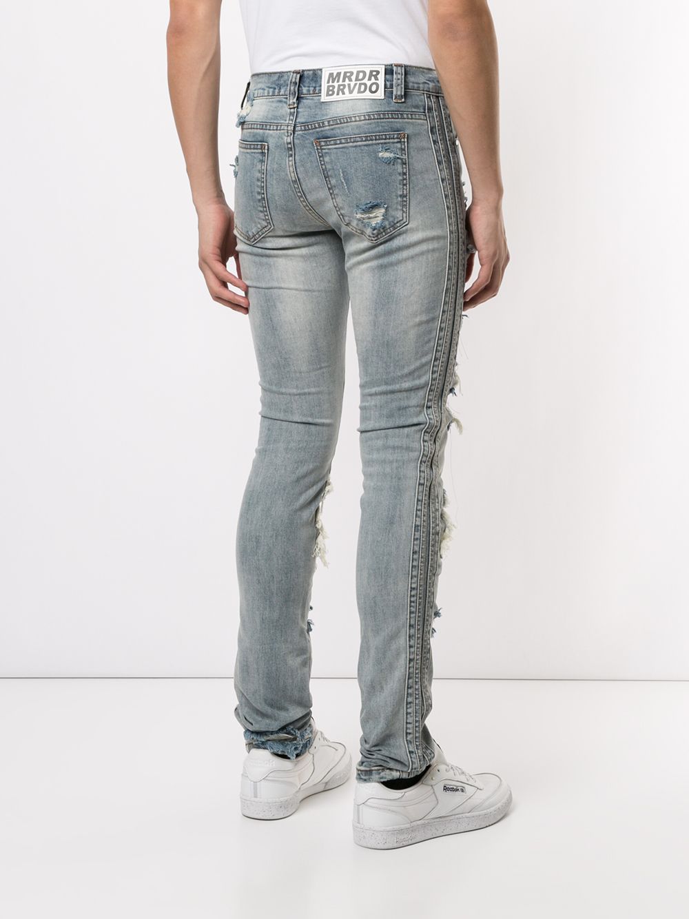 фото Ev Brovado джинсы скинни с прорезями и принтом