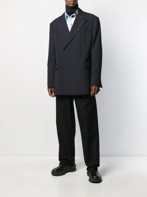 RAF SIMONS PLEATED FLARED TROUSERS