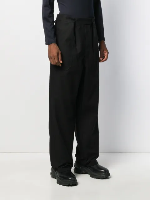 RAF SIMONS PLEATED FLARED TROUSERS