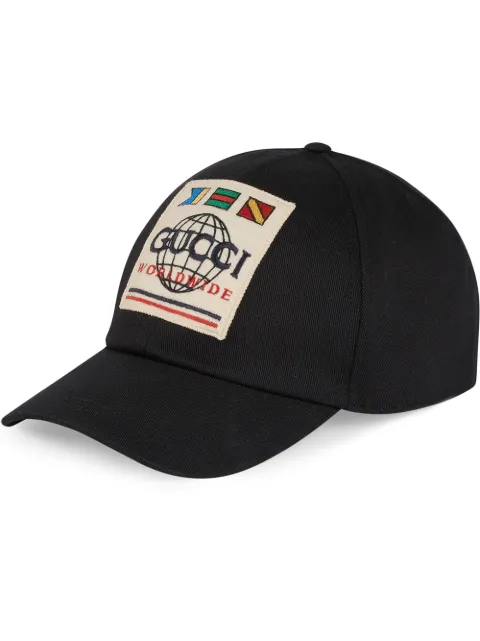 Click to view more detailed imagery on our partner's website Gucci Logo-appliquÉd Cotton-twill Baseball Cap In Black
