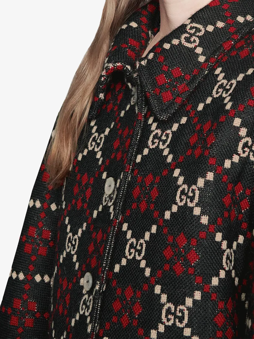 gucci gg diamond wool coat