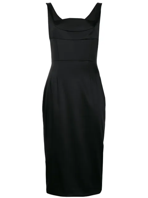 DOLCE & GABBANA DUTCHESS SATIN MIDI DRESS