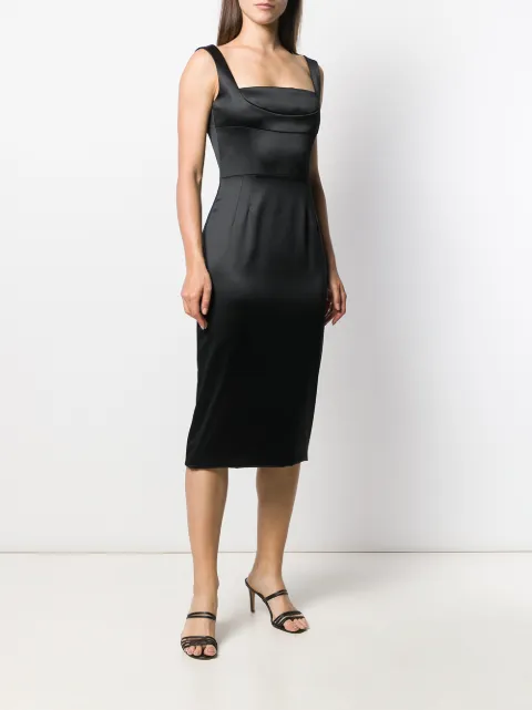 DOLCE & GABBANA DUTCHESS SATIN MIDI DRESS