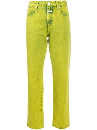 coloured straight leg jeans