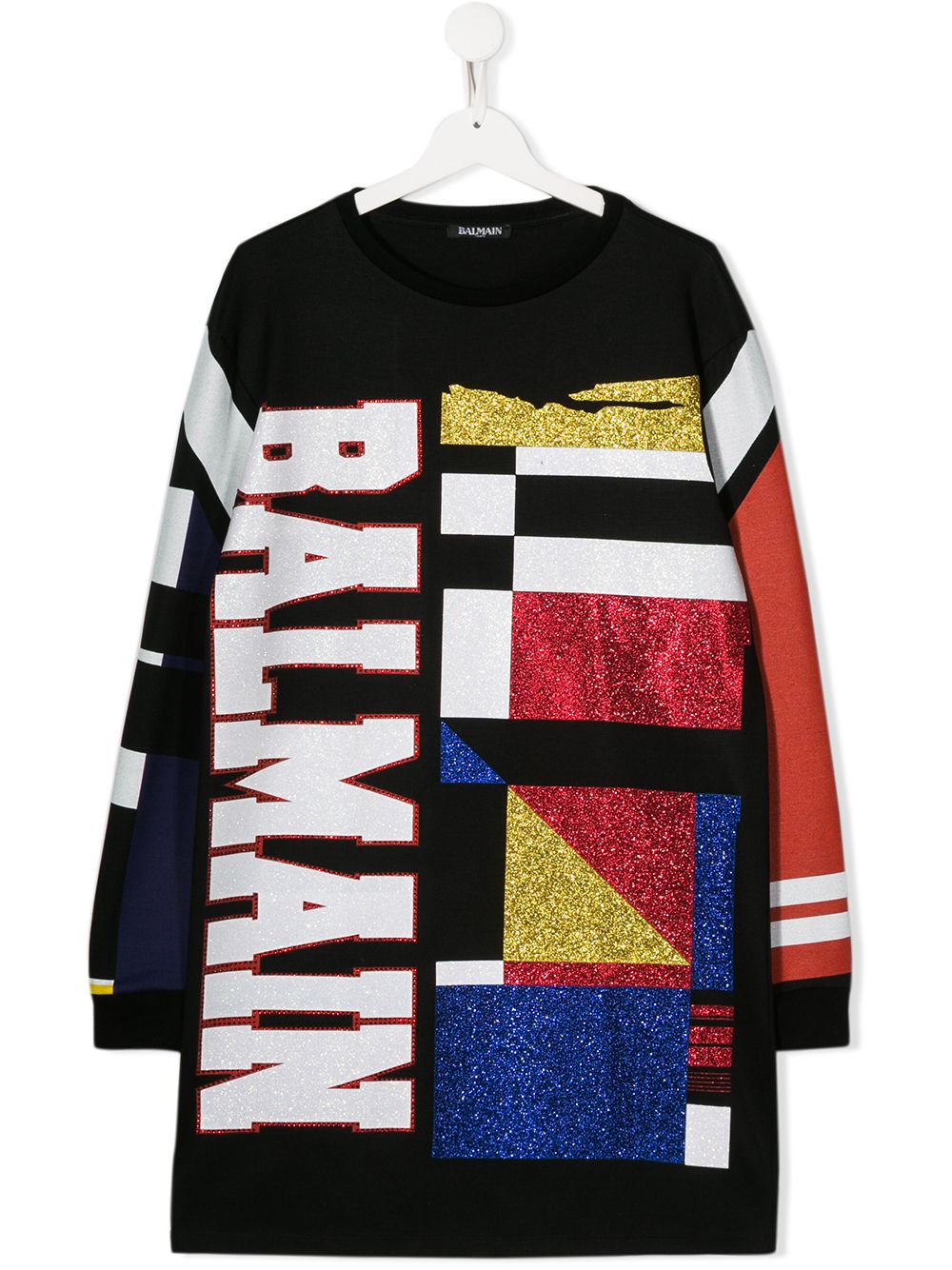 фото Balmain kids платье с блестками и логотипом