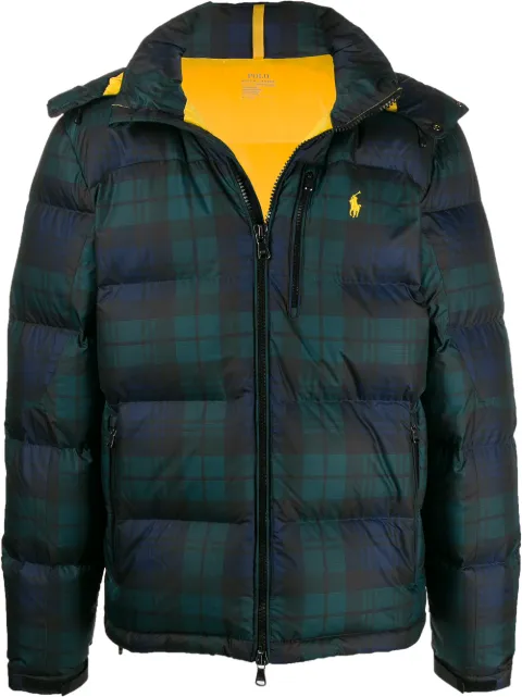 polo plaid bubble jacket