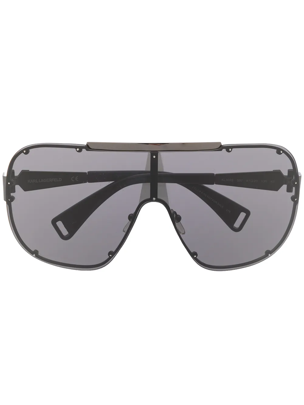 Karl Lagerfeld X Carine Roitfeld Shield Sunglasses In 黑色