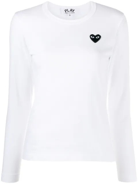 Comme Des Garçons Play 로고 자수 저지 탑