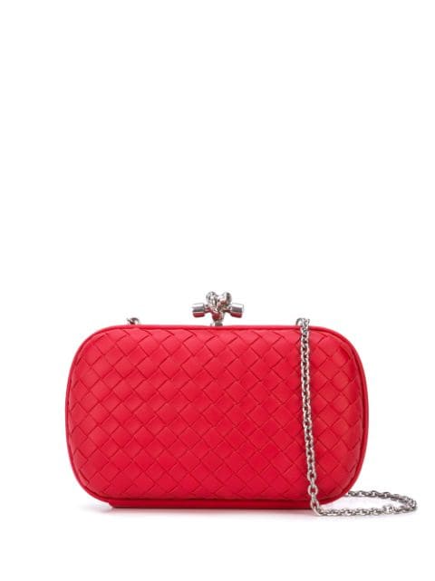 BOTTEGA VENETA INTRECCIATO KNOTTED CHAIN CLUTCH