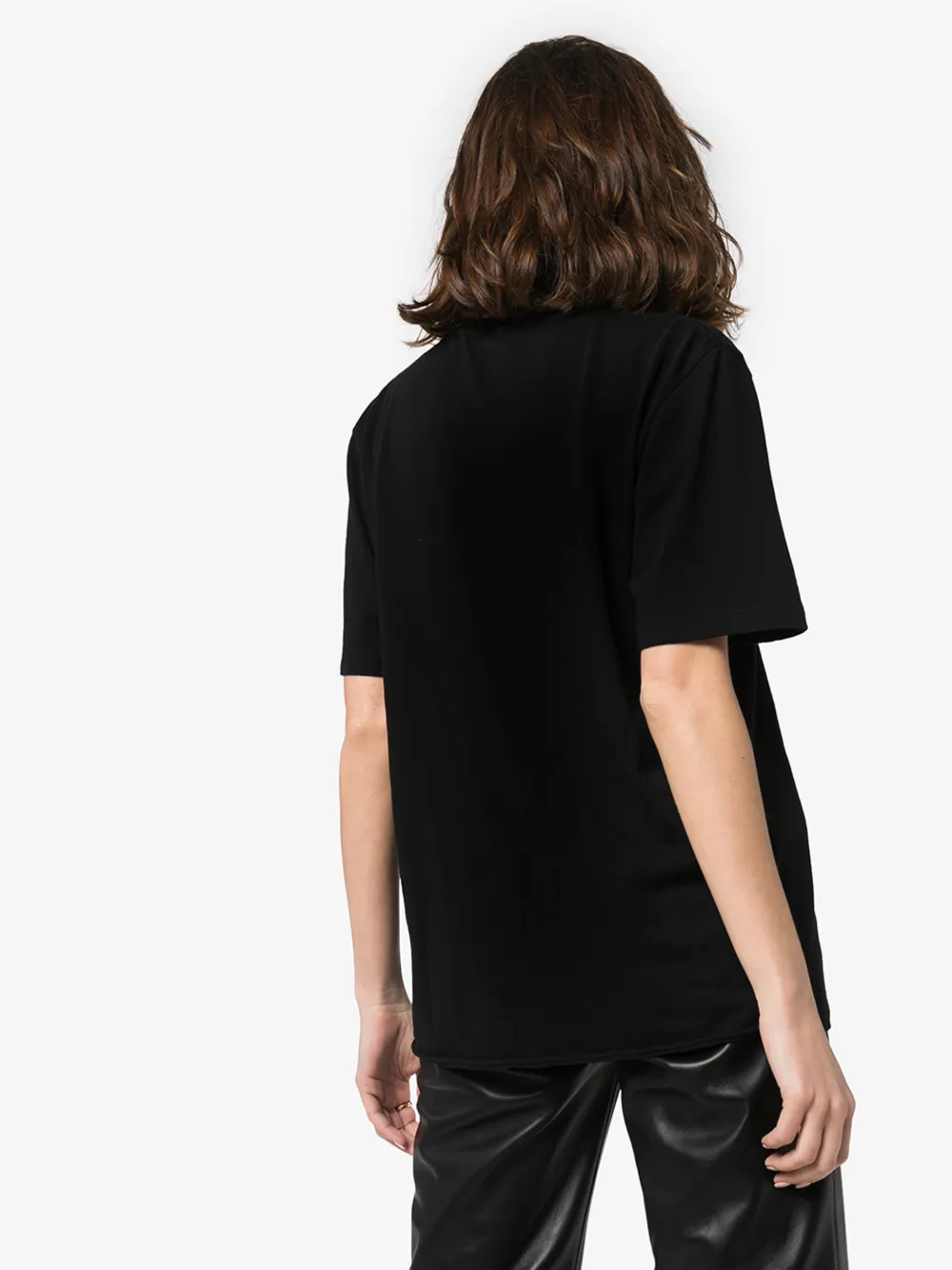 SAINT LAURENT SAINT LAURENT PALM TREE LOGO PRINT COTTON T-SHIRT,601977YBPA214577712