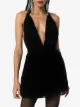 Saint Laurent V-neck halterneck mini dress