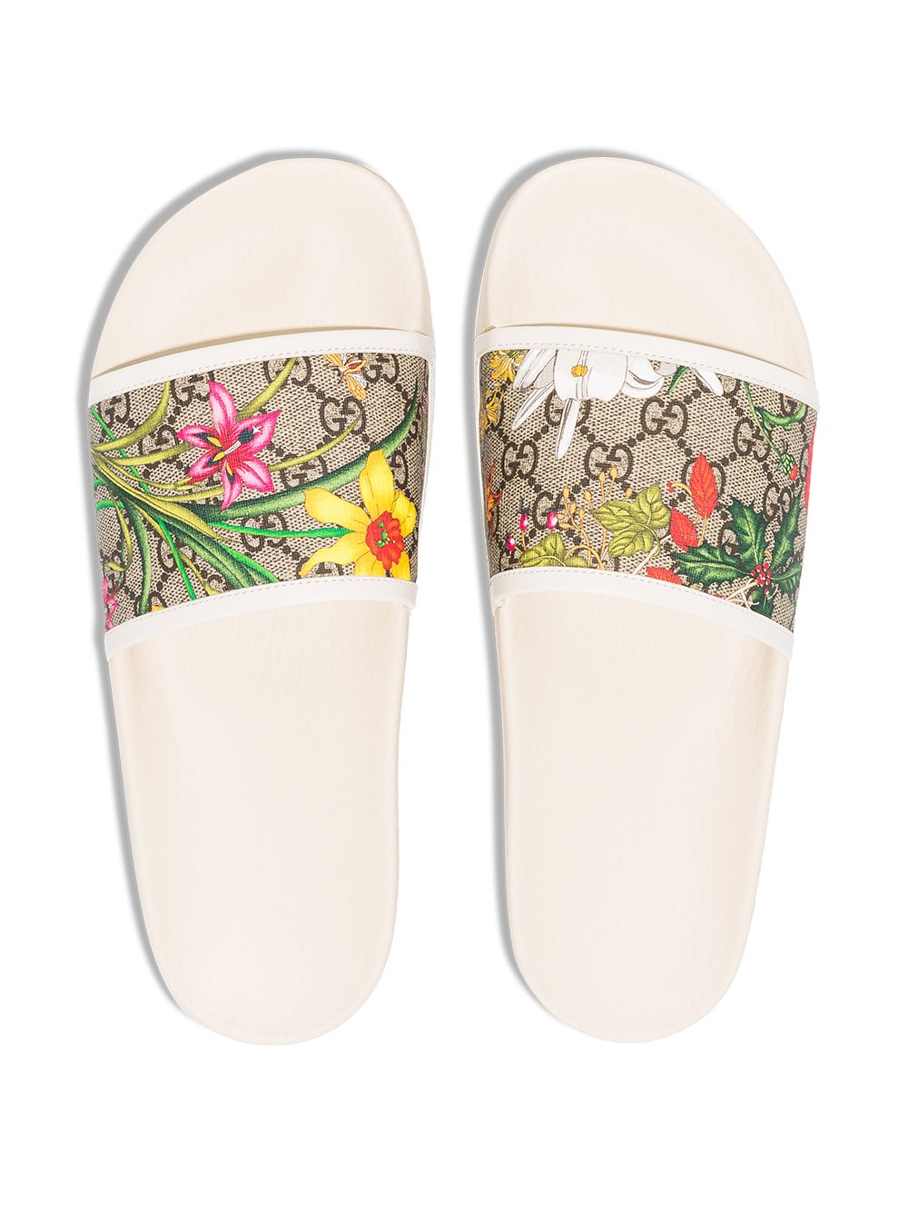 фото Gucci multicoloured floral monogram print slides