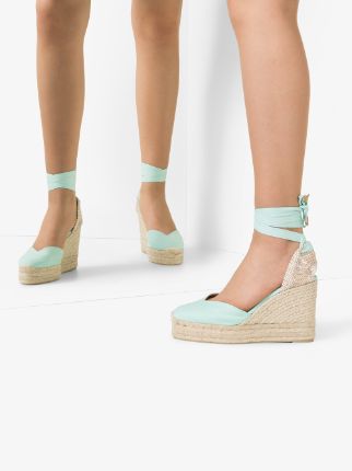 Chiara 80mm espadrille wedge sandals展示图