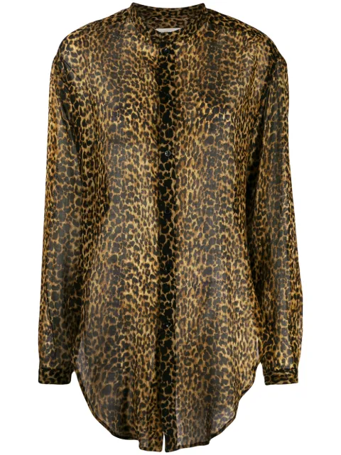 Saint Laurent leopard-print wool shirt