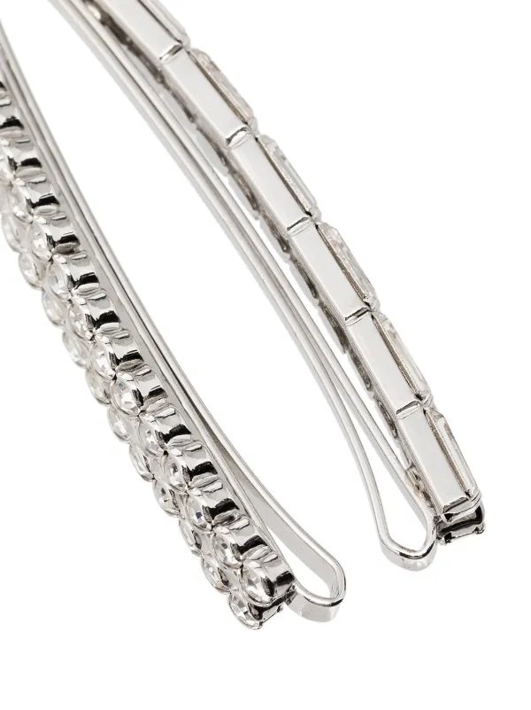 Alessandra Rich Double Row Crystal Hair Slides Set Of 3