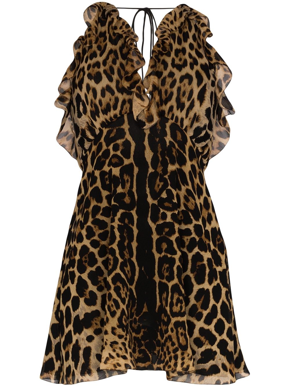 leopard print v neck dress