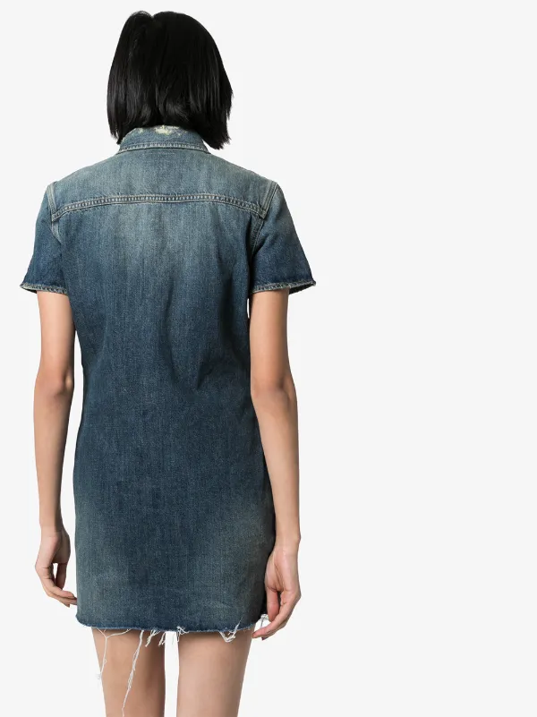 Saint Laurent Denim Mini Dress - Farfetch