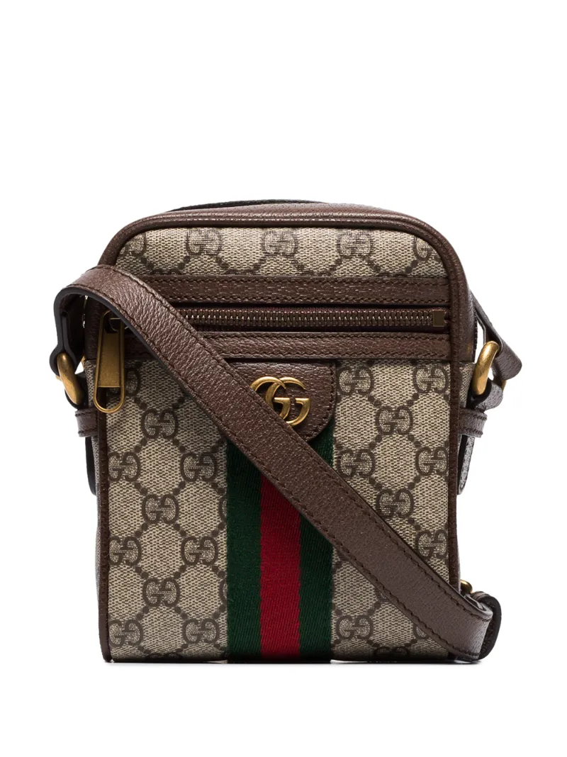 GUCCI BROWN OPHIDIA LOGO SHOULDER BAG