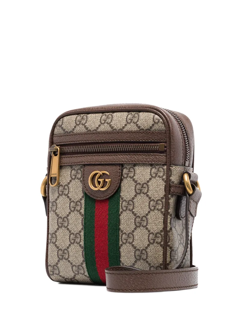 GUCCI BROWN OPHIDIA LOGO SHOULDER BAG