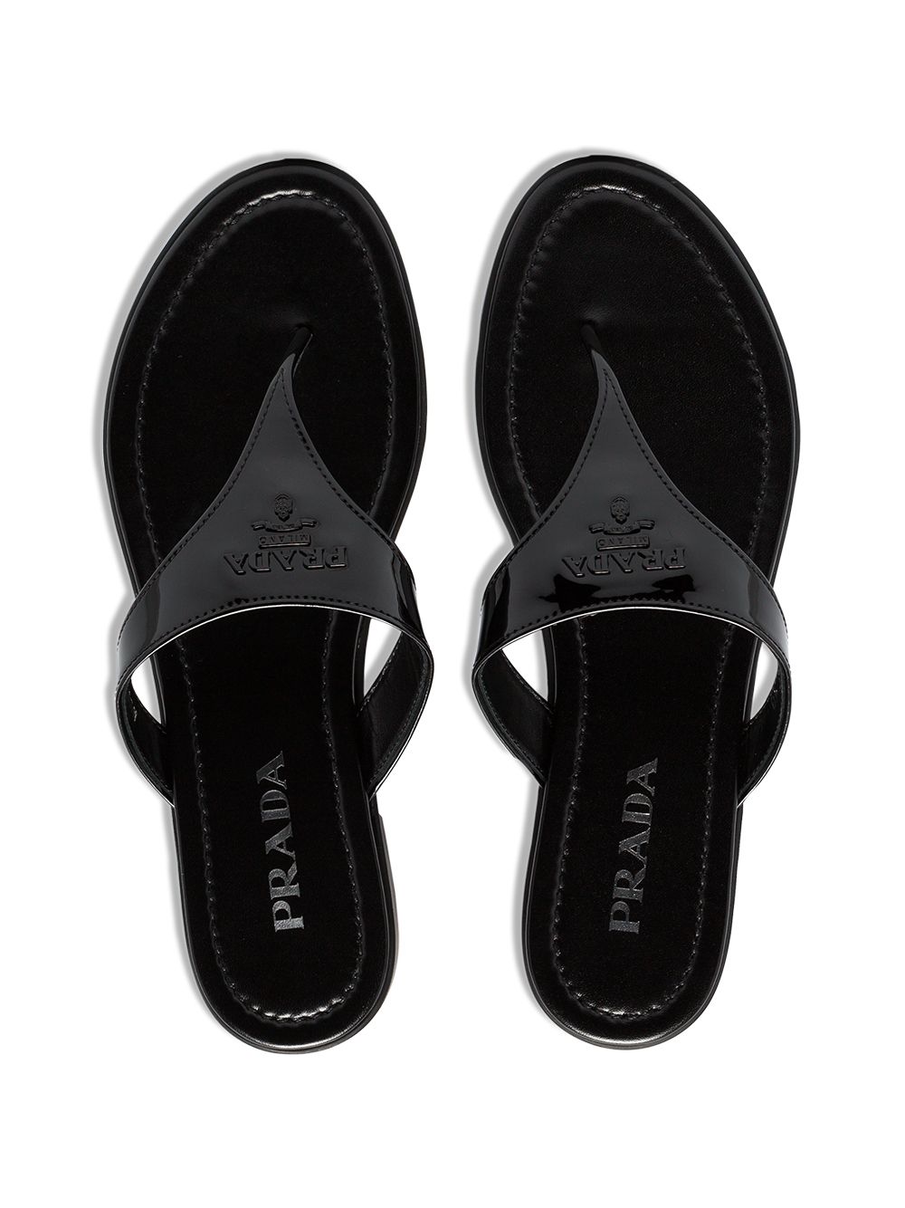 фото Prada лакированные сандалии с логотипом