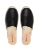 Prada logo-embroidered leather espadrille slides