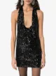 Saint Laurent plunging sequinned dress