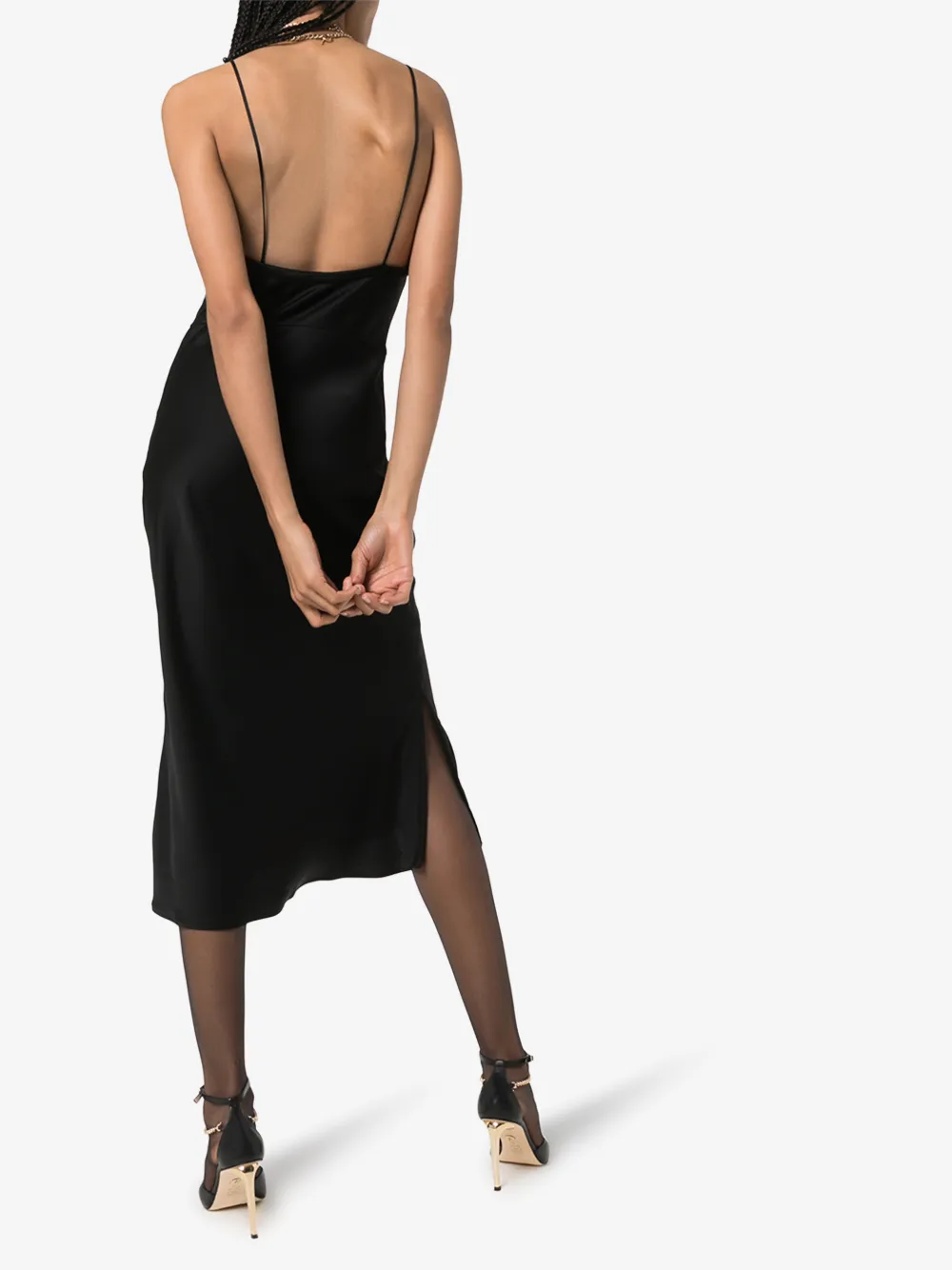 SAINT LAURENT MID-LENGTH SLIP DRESS,601311Y125W14577981