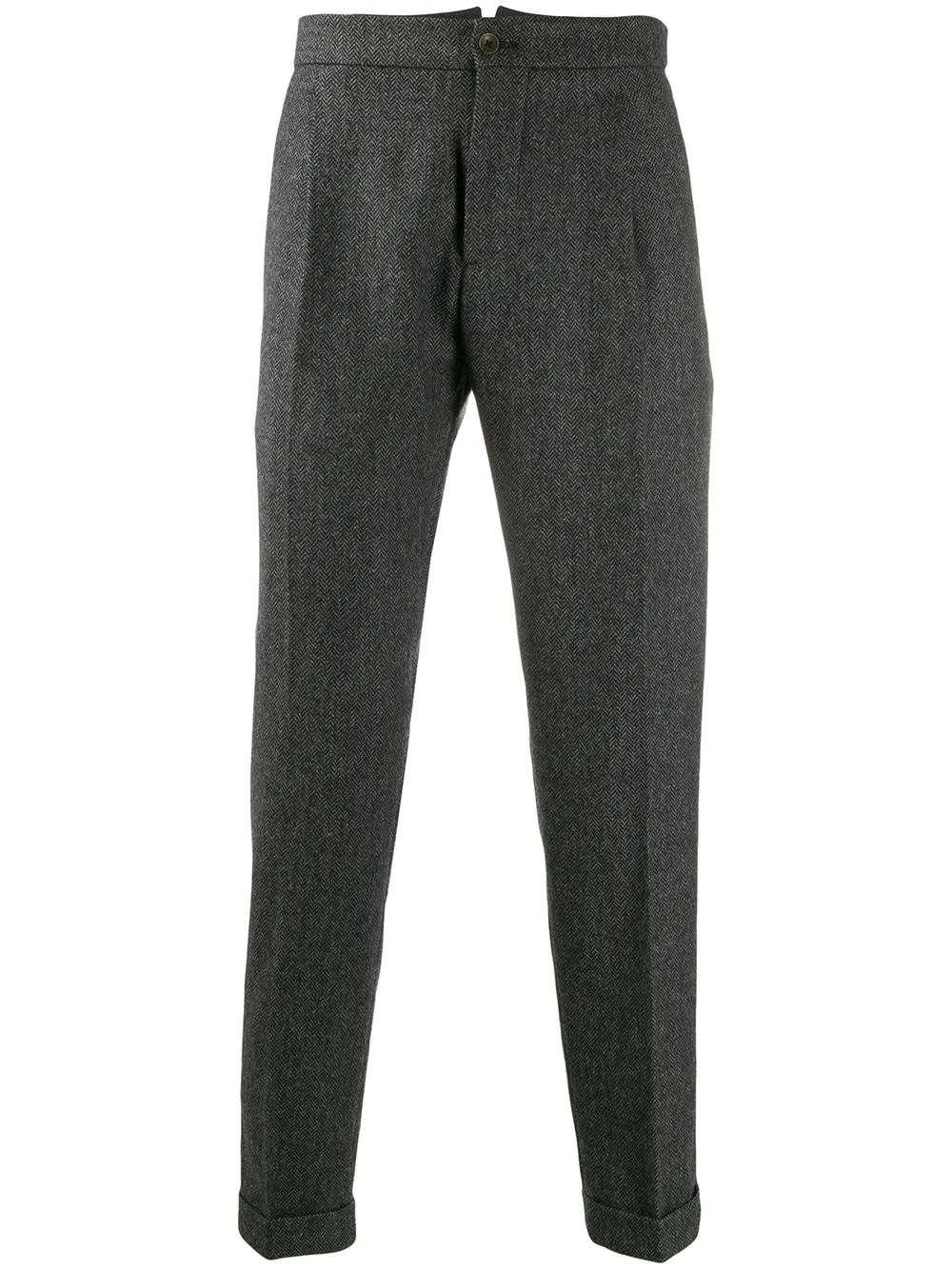 straight-leg chevron trousers