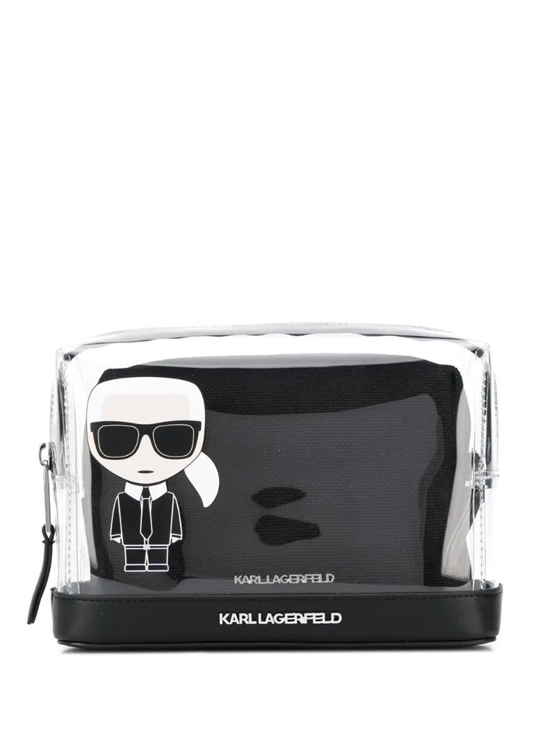 Karl Lagerfeld Ikonik Cosmetic Bag In Black ModeSens