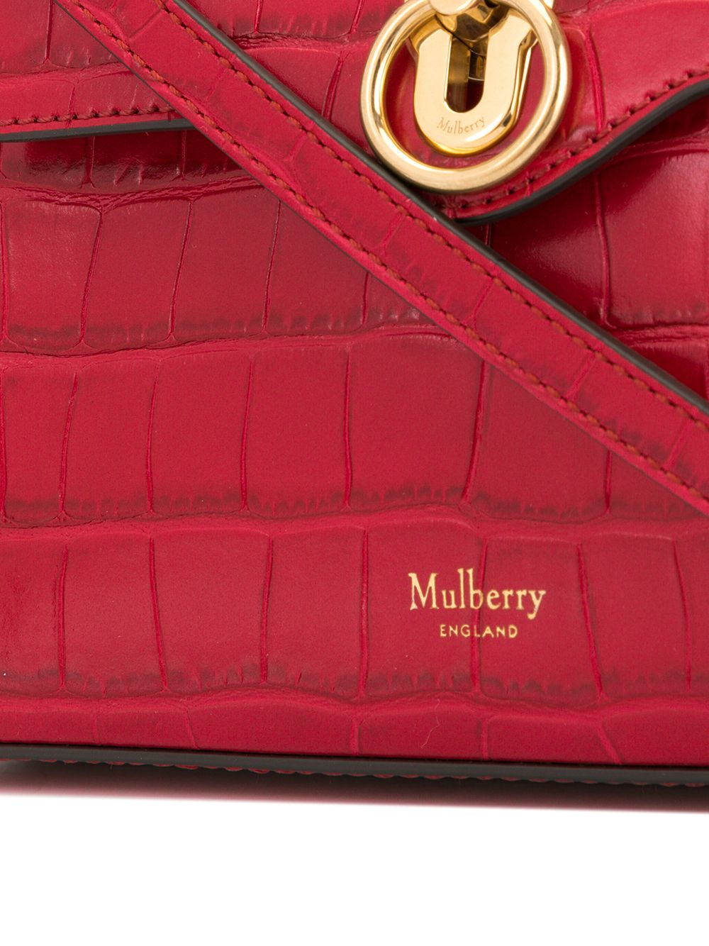 фото Mulberry мини-сумка с тиснением под кожу крокодила