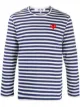 Imagen 1 de Comme Des Garçons Play camiseta con motivo de rayas y aplique de corazón