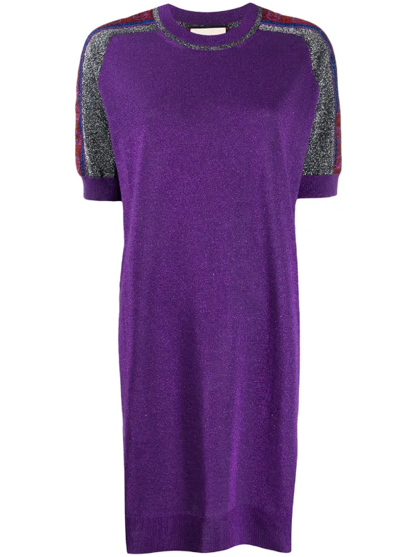 metallic jumper dress