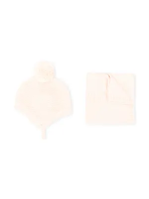 Chloé Kids طقم منسوج وشاح وقبعة