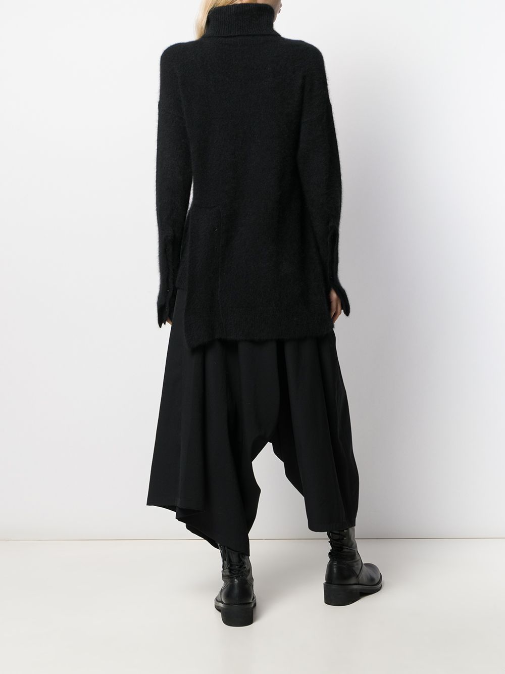 фото Yohji Yamamoto вязаный джемпер асимметричного кроя