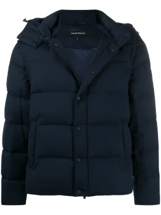 emporio armani hooded down jacket