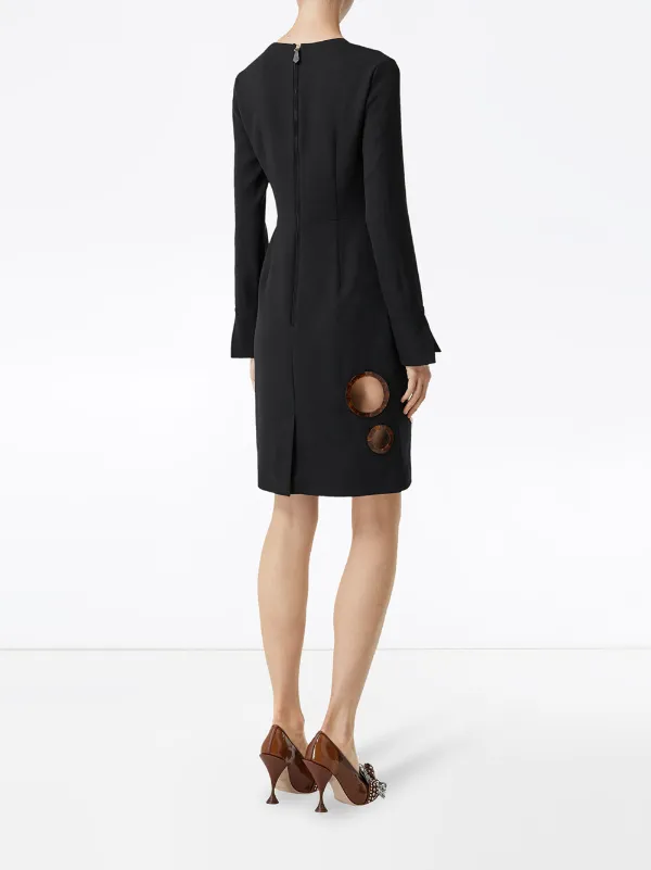 black cut out shift dress Women's Black Stretch Woven Cut Out Backless Shift Dress