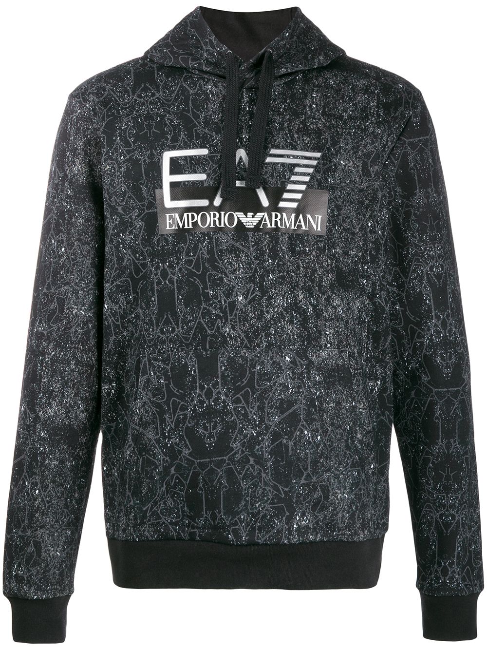 фото Ea7 Emporio Armani худи с абстрактным принтом и логотипом