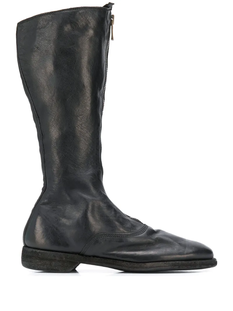 guidi front zip loafers